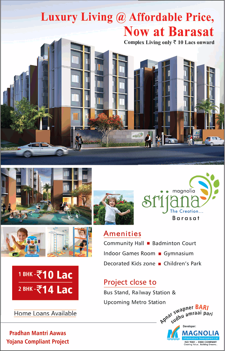 Live a luxury life @ affordable price at Magnolia Srijana in Kolkata Update